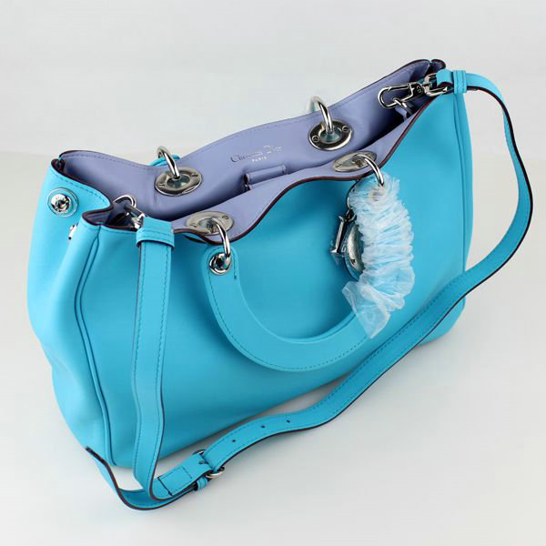 Christian Dior diorissimo original calfskin leather bag 44373 light blue 7 light purple - Click Image to Close